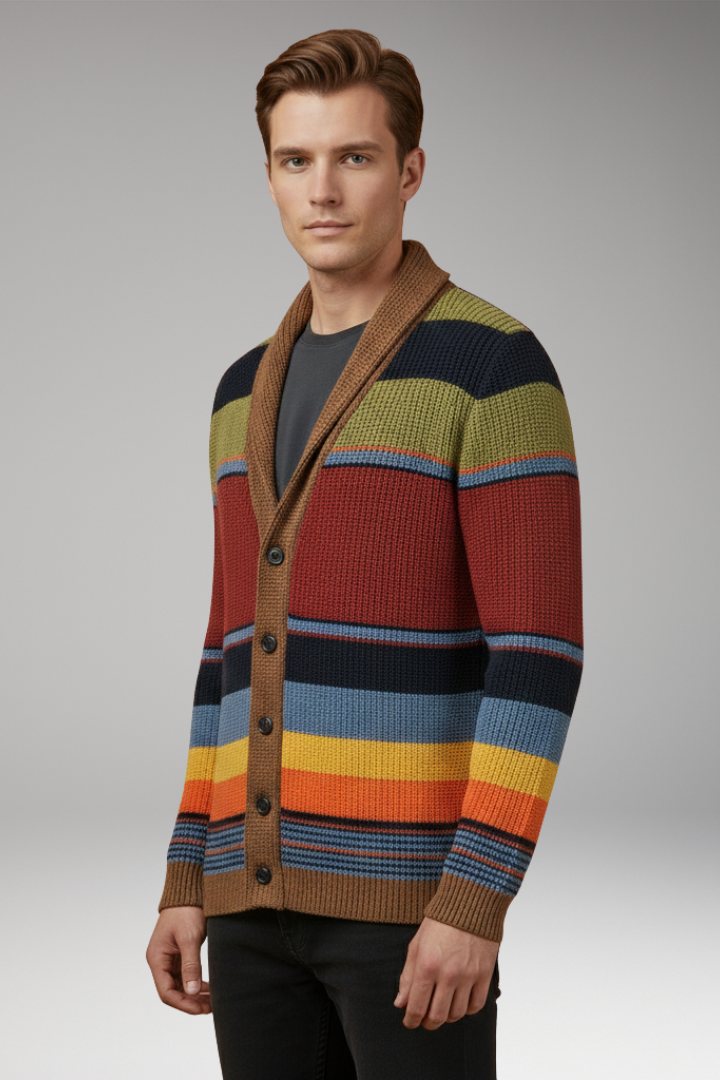 Men’s Jumper Jacket with Lapel and Buttons
