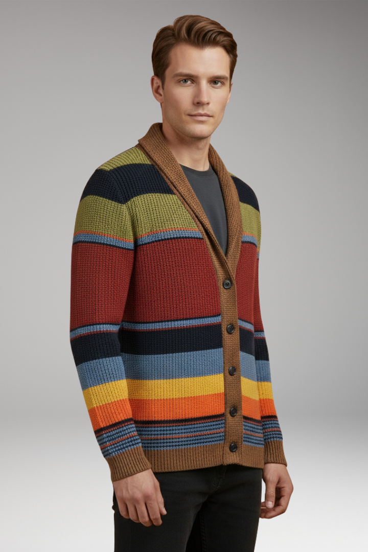 Men’s Jumper Jacket with Lapel and Buttons