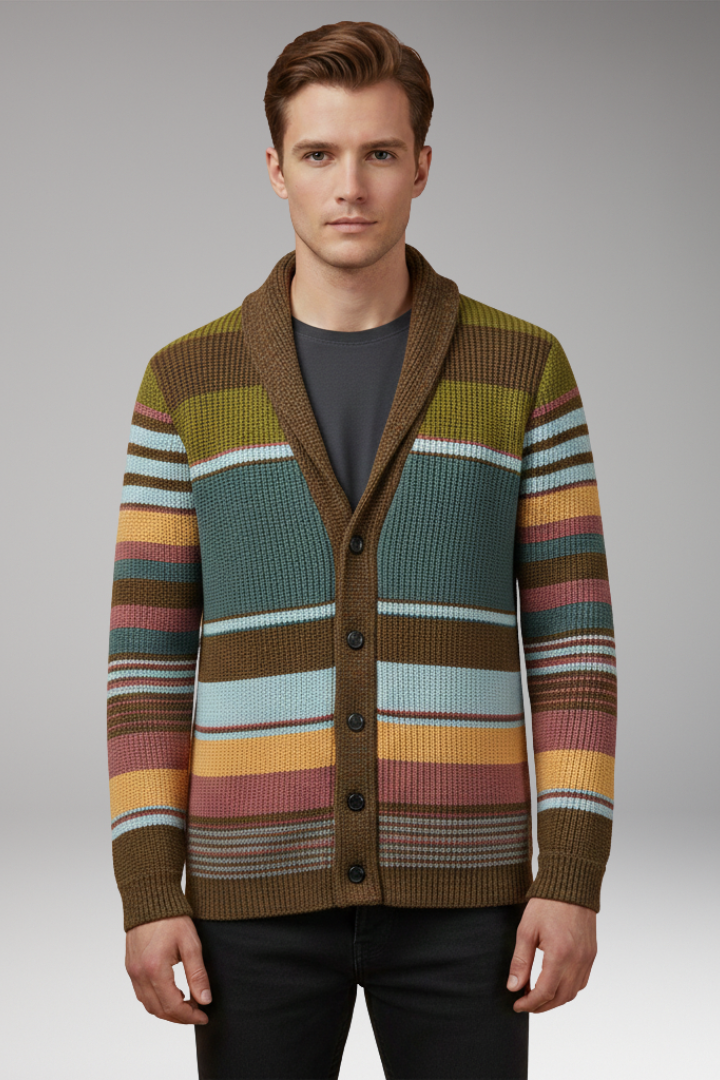 Men’s Jumper Jacket with Lapel and Buttons