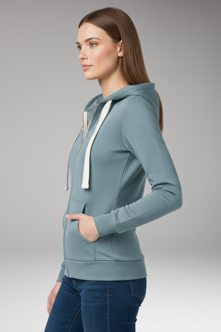 Women’s Hoodie with Zipper and Front Pockets
