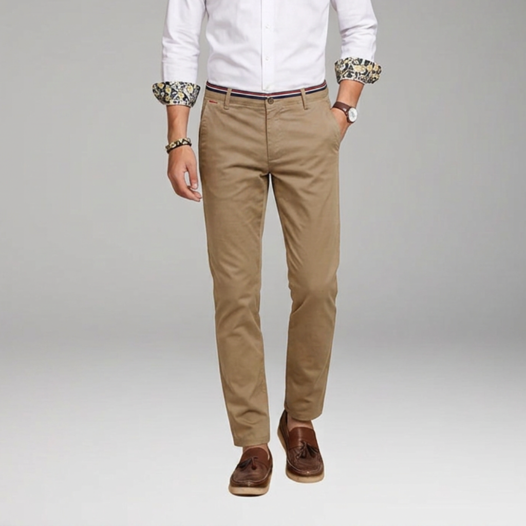 Men’s Slim-Fit Trousers with Tapered Ankle