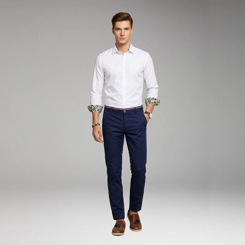 Men’s Slim-Fit Trousers with Tapered Ankle