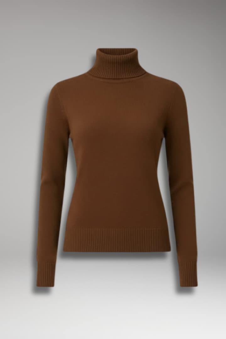 Women’s Turtleneck Jumper with Long Sleeves and Ribbed Surface