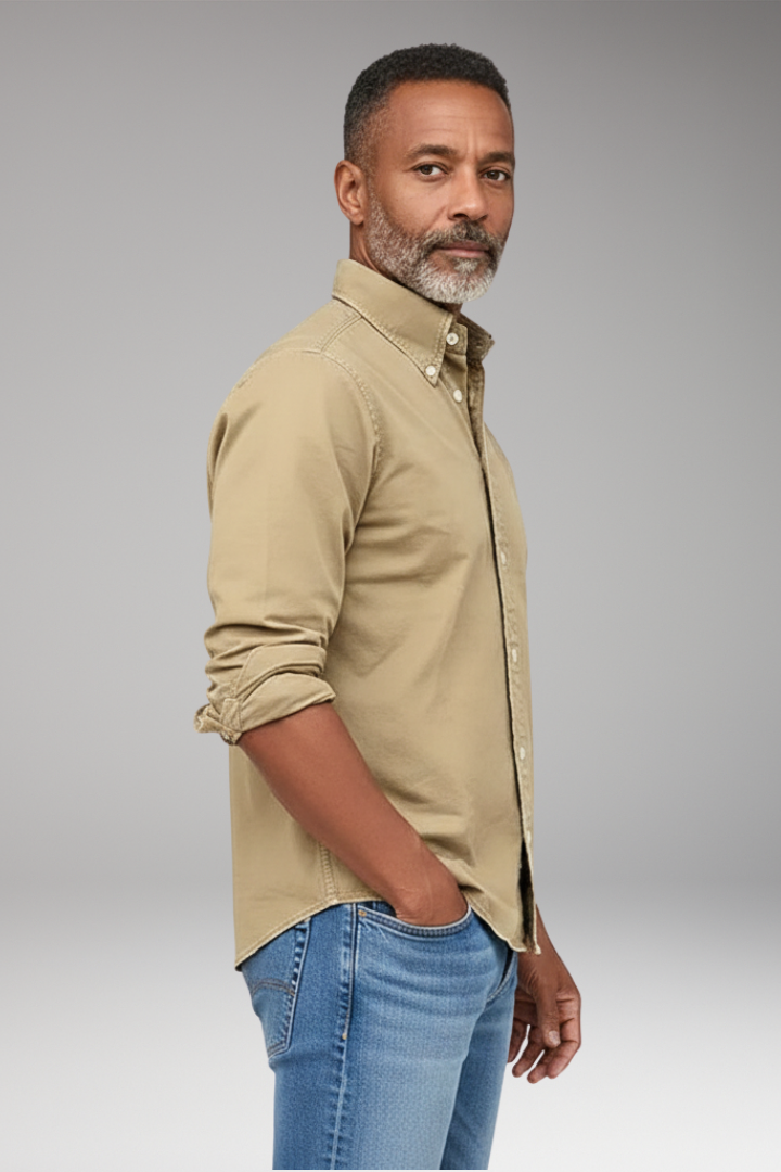 Men’s Shirt with Button Front and Defined Cuffs