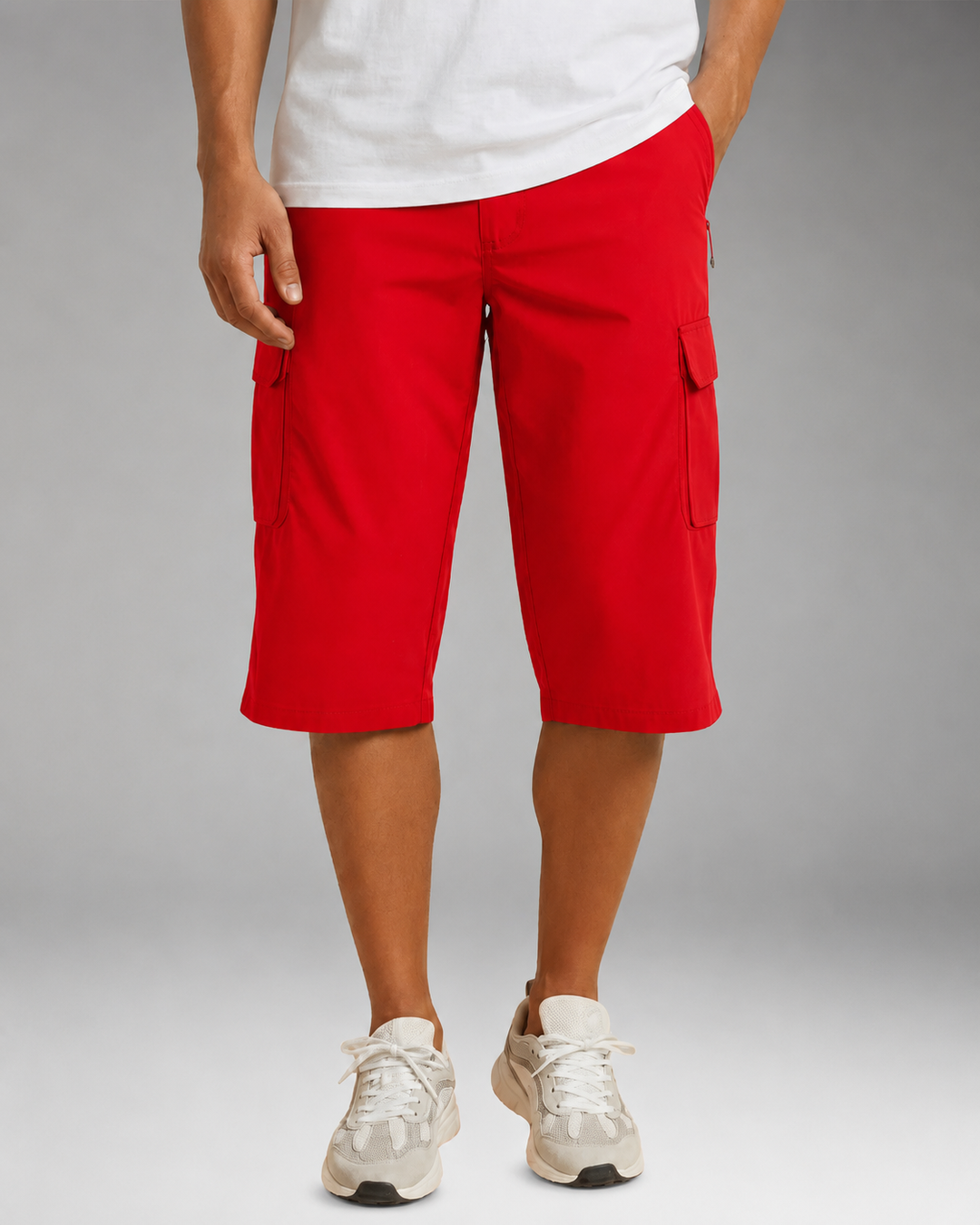 Men's Bermuda Cargo Shorts with Multiple Pockets and Relaxed Fit