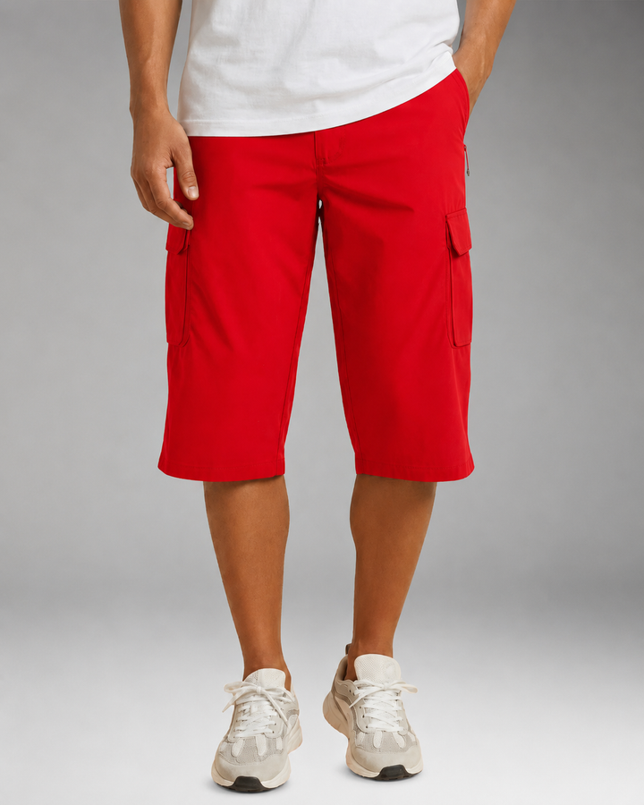 Men's Bermuda Cargo Shorts with Multiple Pockets and Relaxed Fit