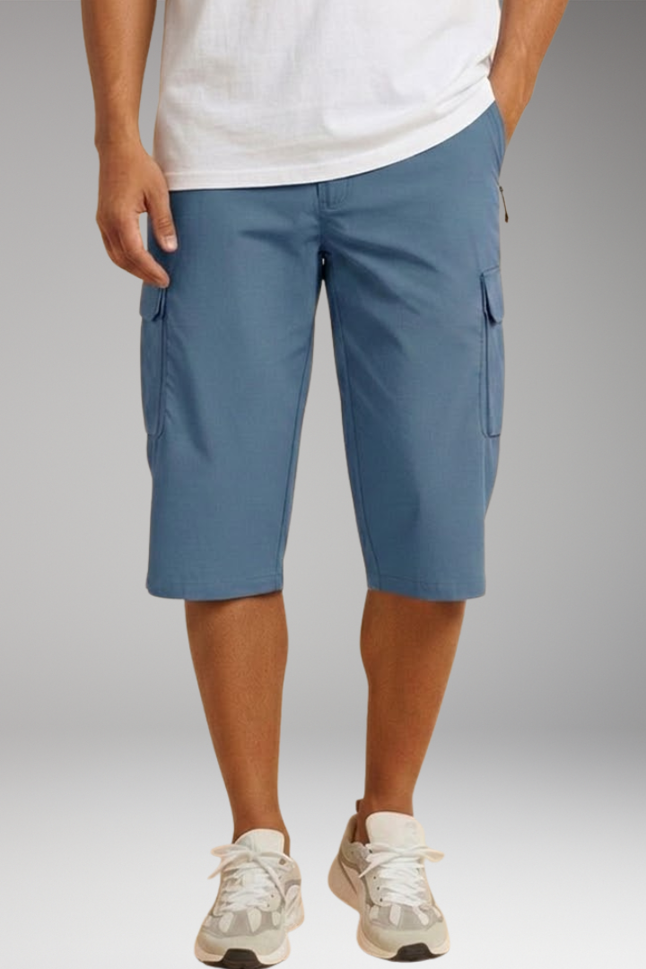 Men's Bermuda Cargo Shorts with Multiple Pockets and Relaxed Fit