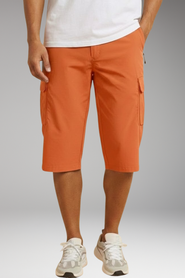 Men's Bermuda Cargo Shorts with Multiple Pockets and Relaxed Fit