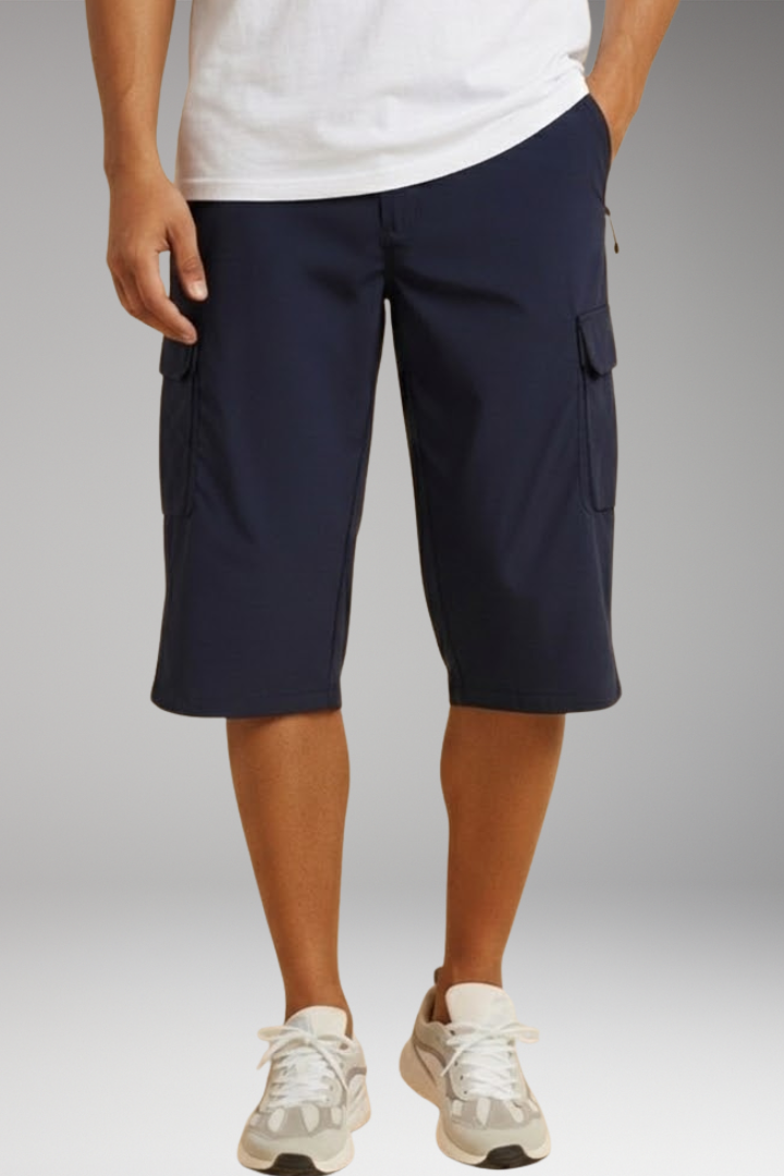Men's Bermuda Cargo Shorts with Multiple Pockets and Relaxed Fit