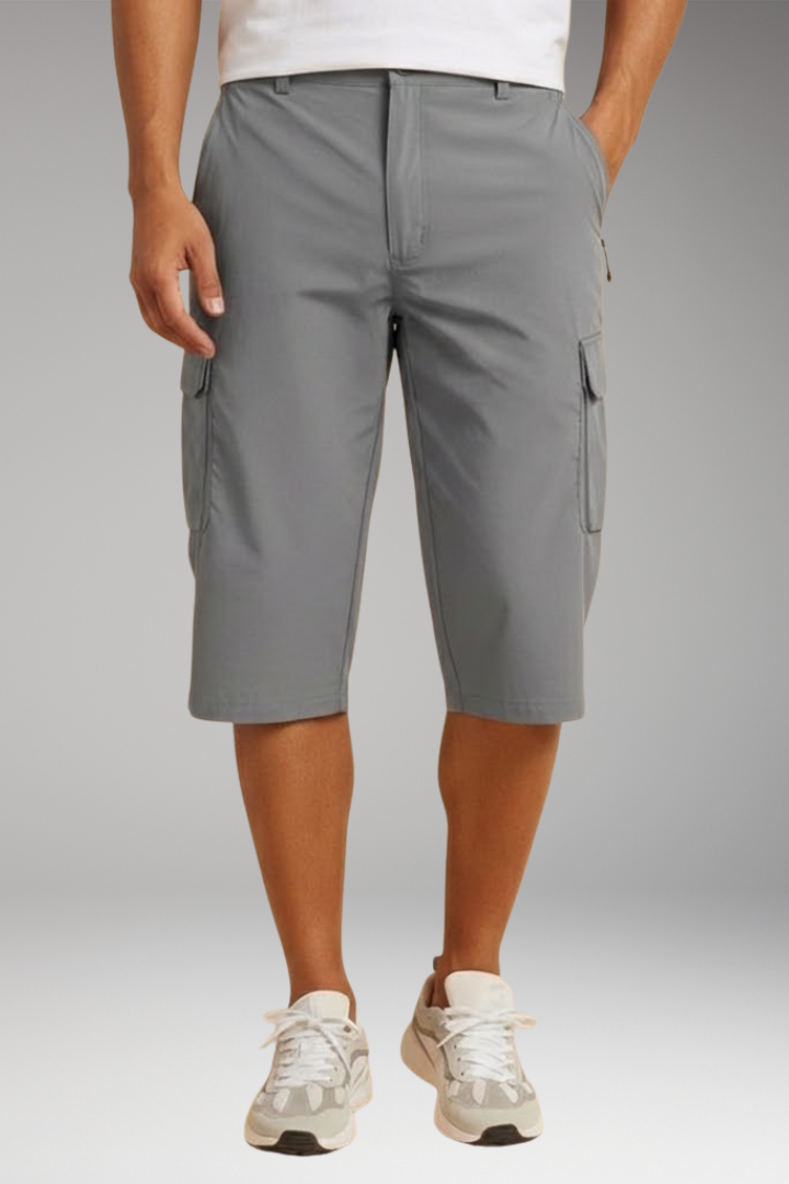 Men's Bermuda Cargo Shorts with Multiple Pockets and Relaxed Fit