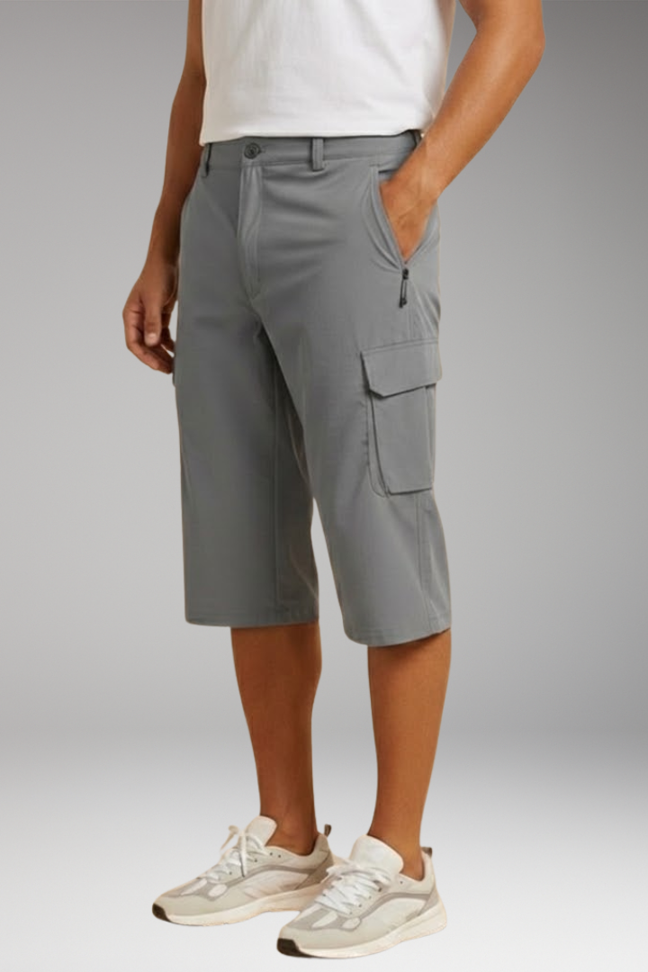 Men's Bermuda Cargo Shorts with Multiple Pockets and Relaxed Fit