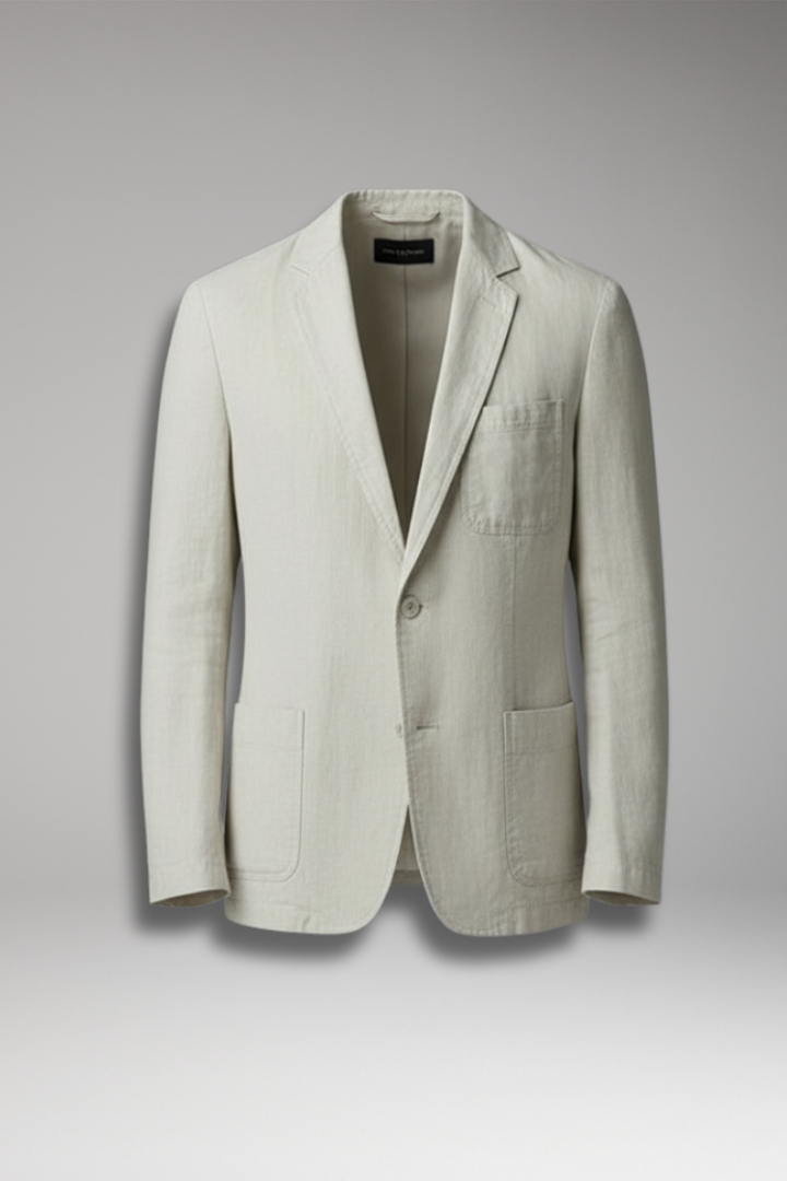 Men’s Blazer Jacket with Button Closure and Front Pockets