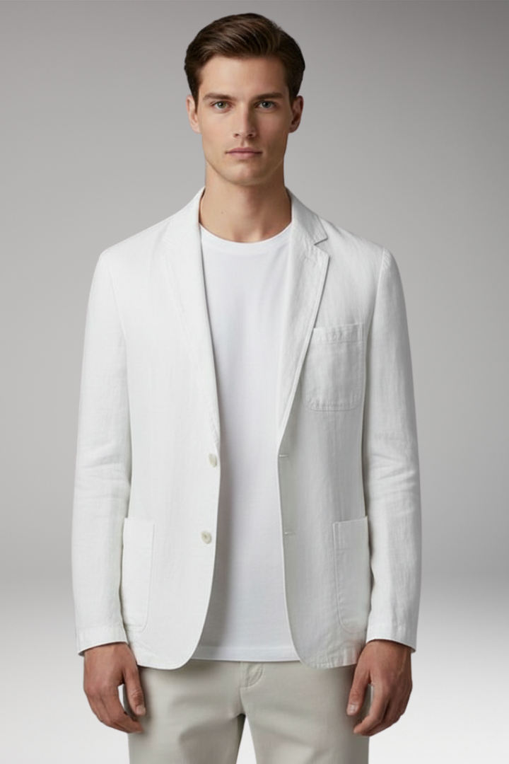 Men’s Blazer Jacket with Button Closure and Front Pockets