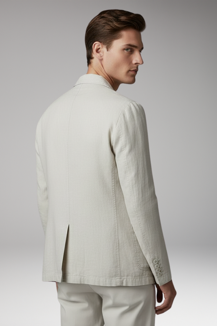 Men’s Blazer Jacket with Button Closure and Front Pockets