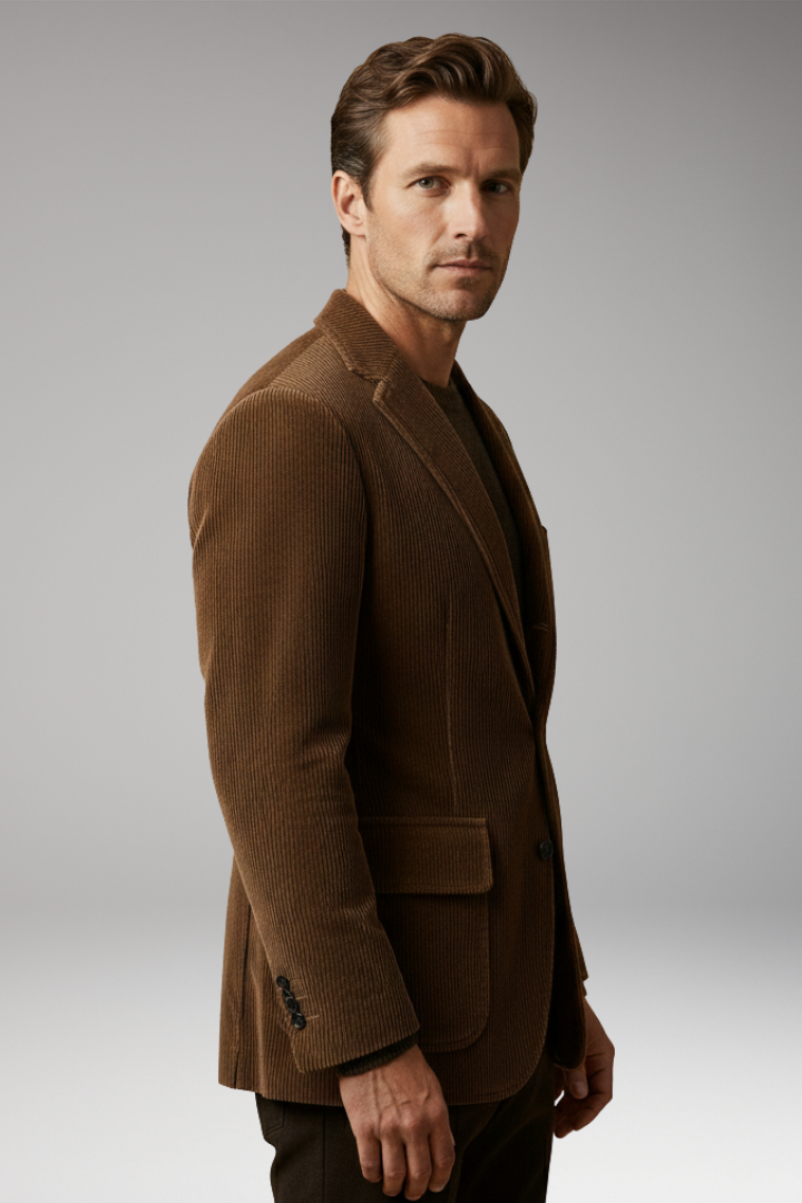 Men’s Blazer with Notch Lapel and Buttons