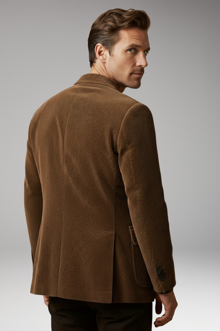 Men’s Blazer with Notch Lapel and Buttons