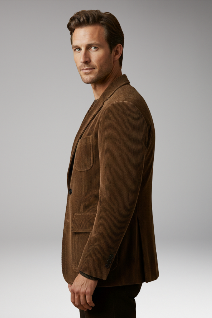 Men’s Blazer with Notch Lapel and Buttons