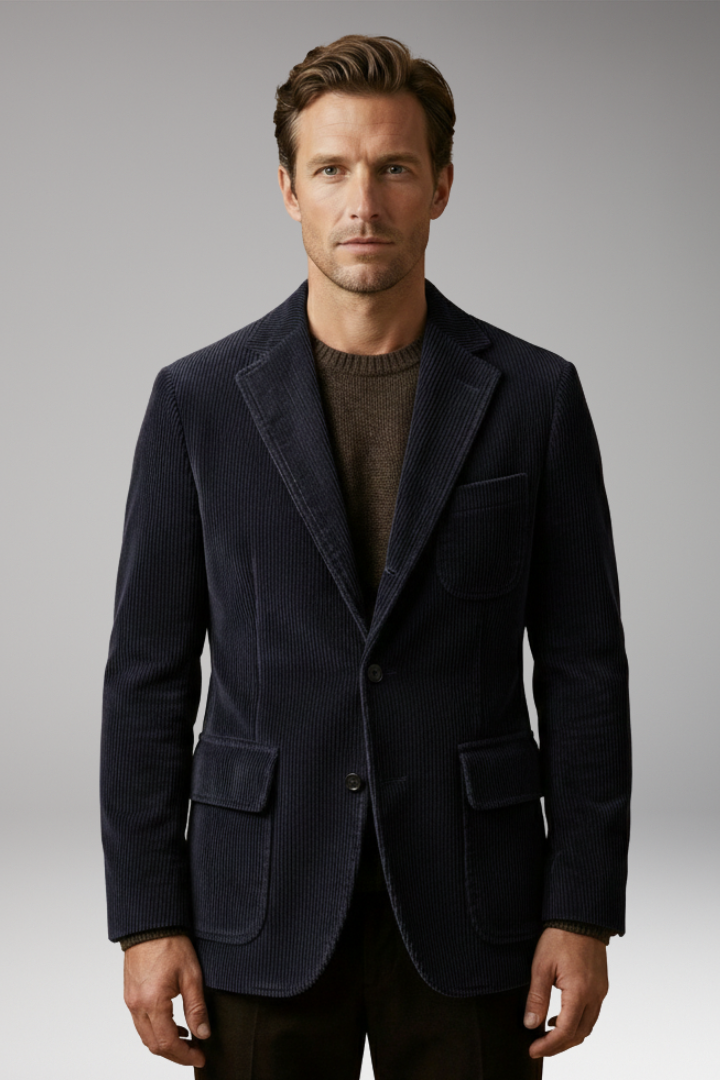 Men’s Blazer with Notch Lapel and Buttons