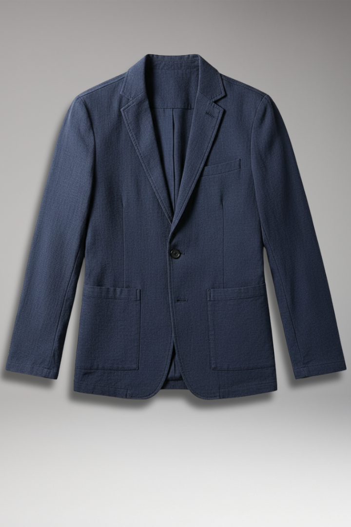 Men’s Blazer with Notched Collar and Front Pockets
