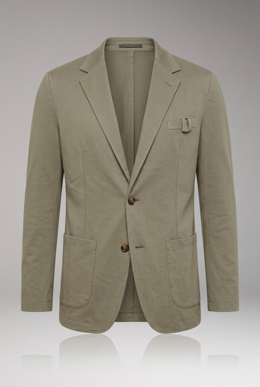 Men’s Blazer with Notched Lapel and Corduroy Surface
