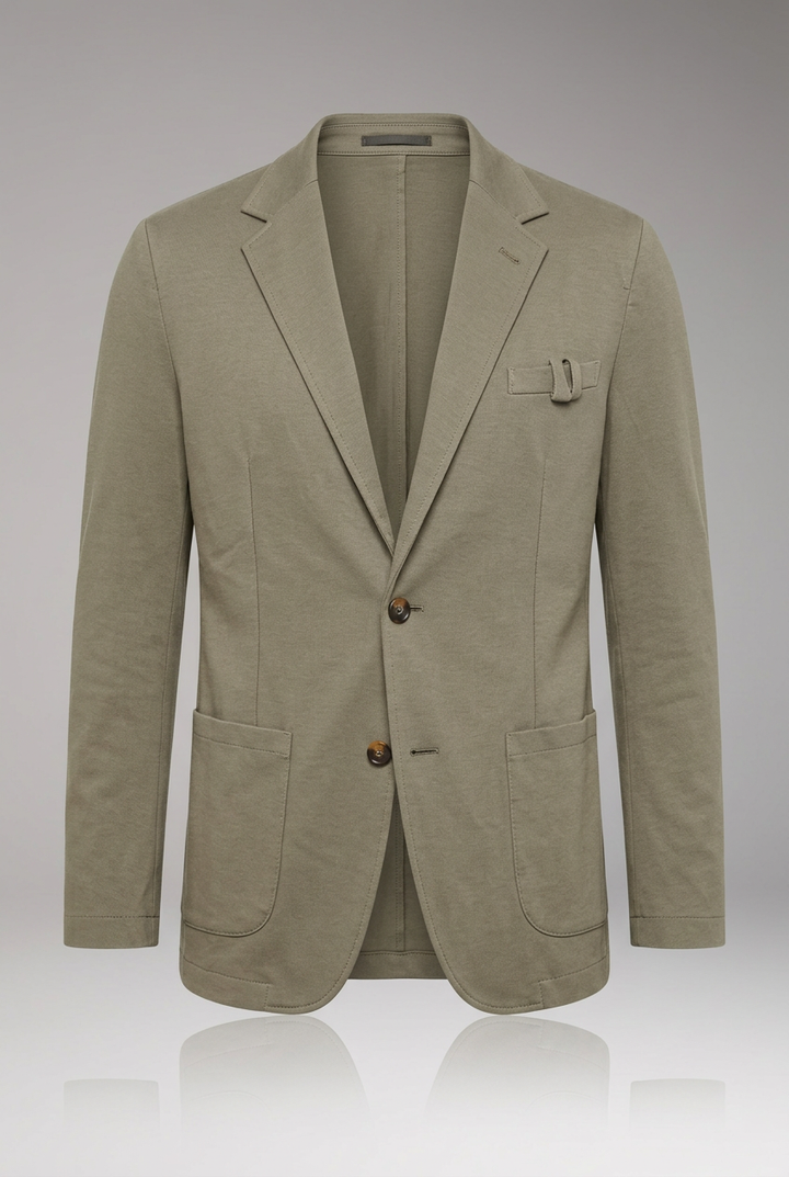 Men’s Blazer with Notched Lapel and Corduroy Surface