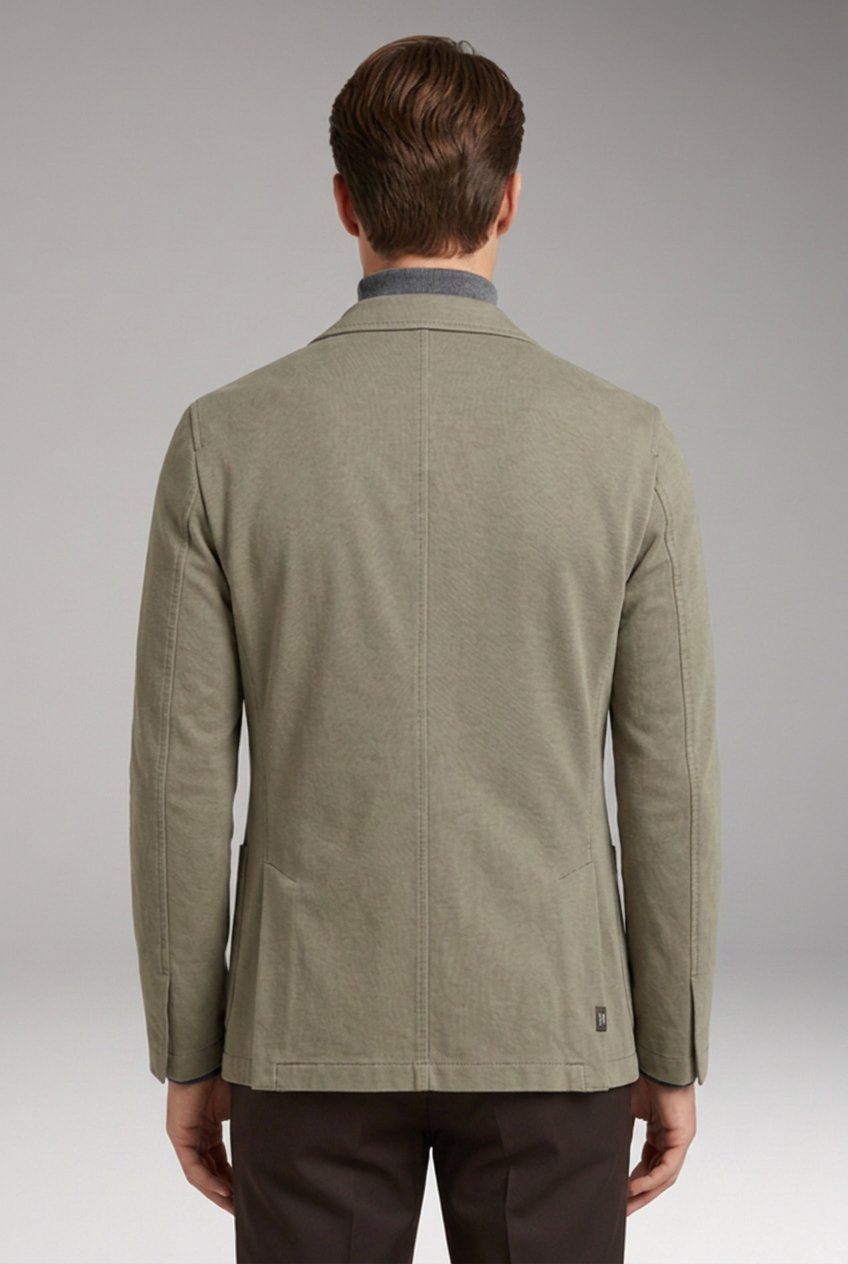 Men’s Blazer with Notched Lapel and Corduroy Surface