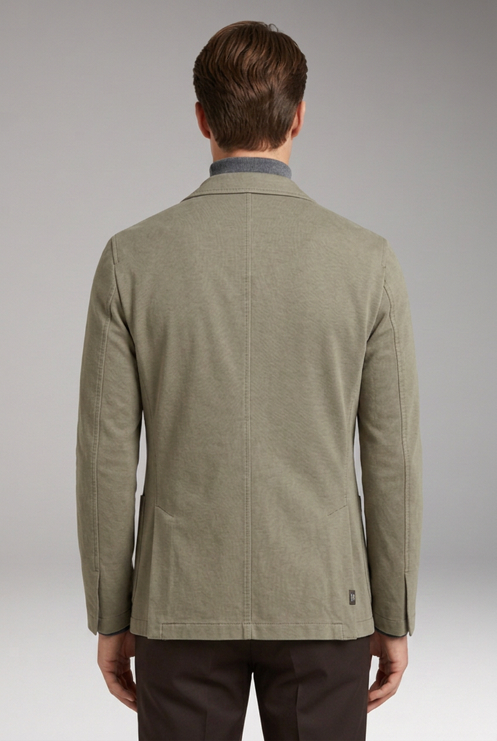 Men’s Blazer with Notched Lapel and Corduroy Surface