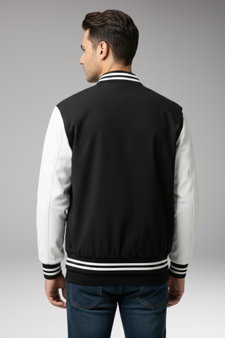 Men's Bomber Jacket with Contrast Sleeves