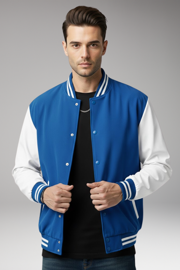 Men's Bomber Jacket with Contrast Sleeves