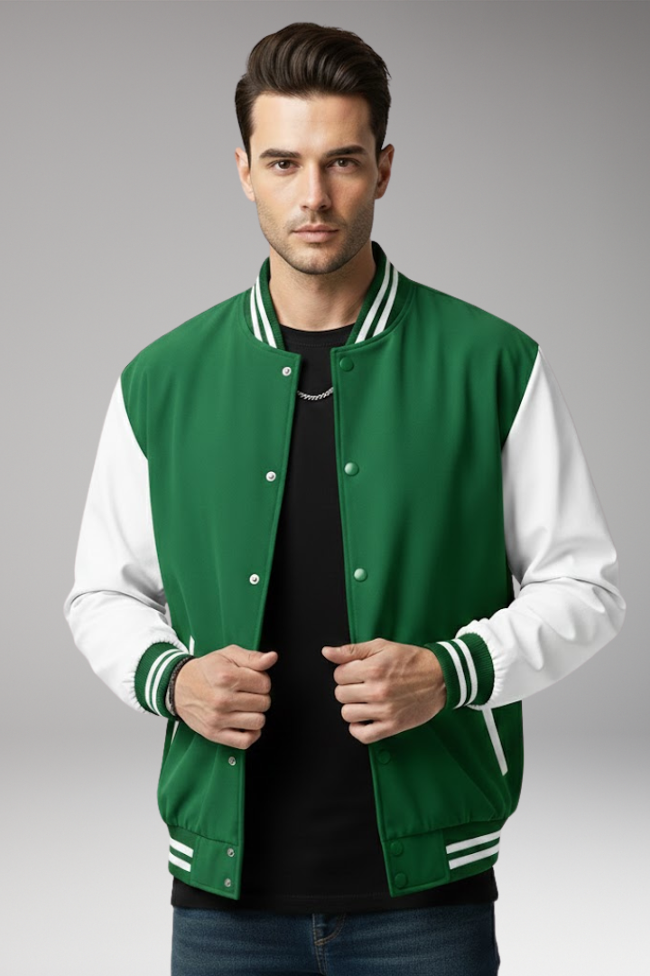 Men's Bomber Jacket with Contrast Sleeves