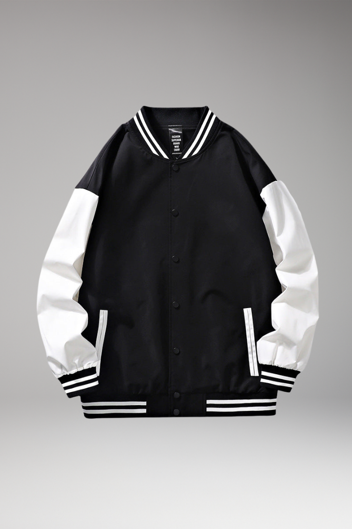 Men's Bomber Jacket with Contrast Sleeves