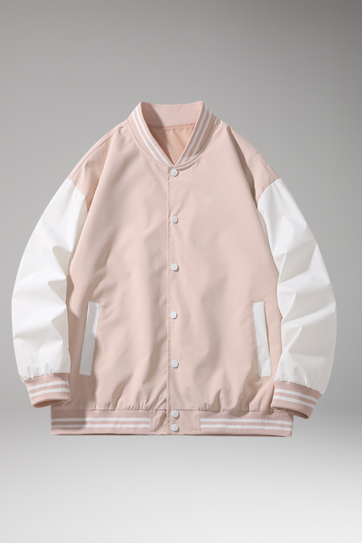 Men's Bomber Jacket with Contrast Sleeves and Functional Pockets