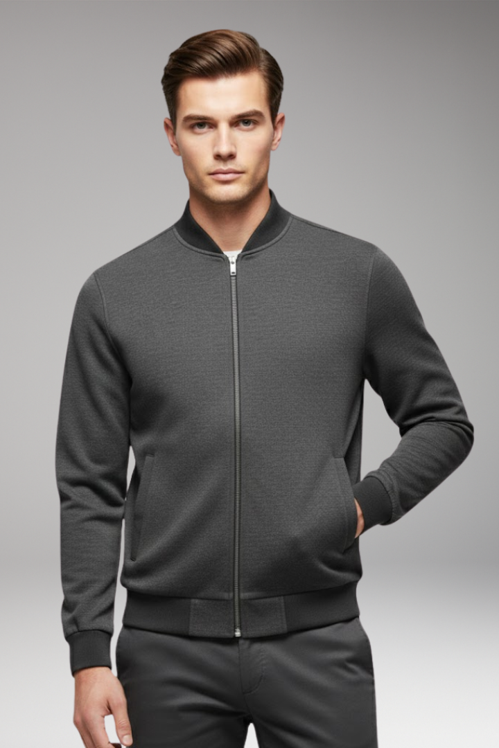 Men’s Bomber Jacket with High Closing Collar