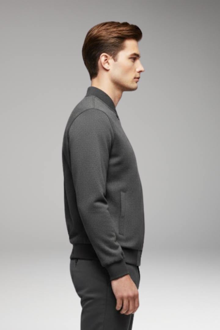 Men’s Bomber Jacket with High Closing Collar