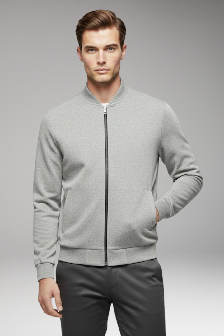 Men’s Bomber Jacket with High Closing Collar