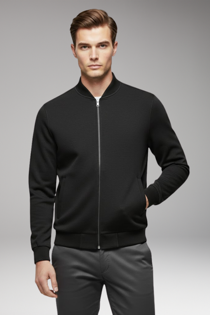 Men’s Bomber Jacket with High Closing Collar