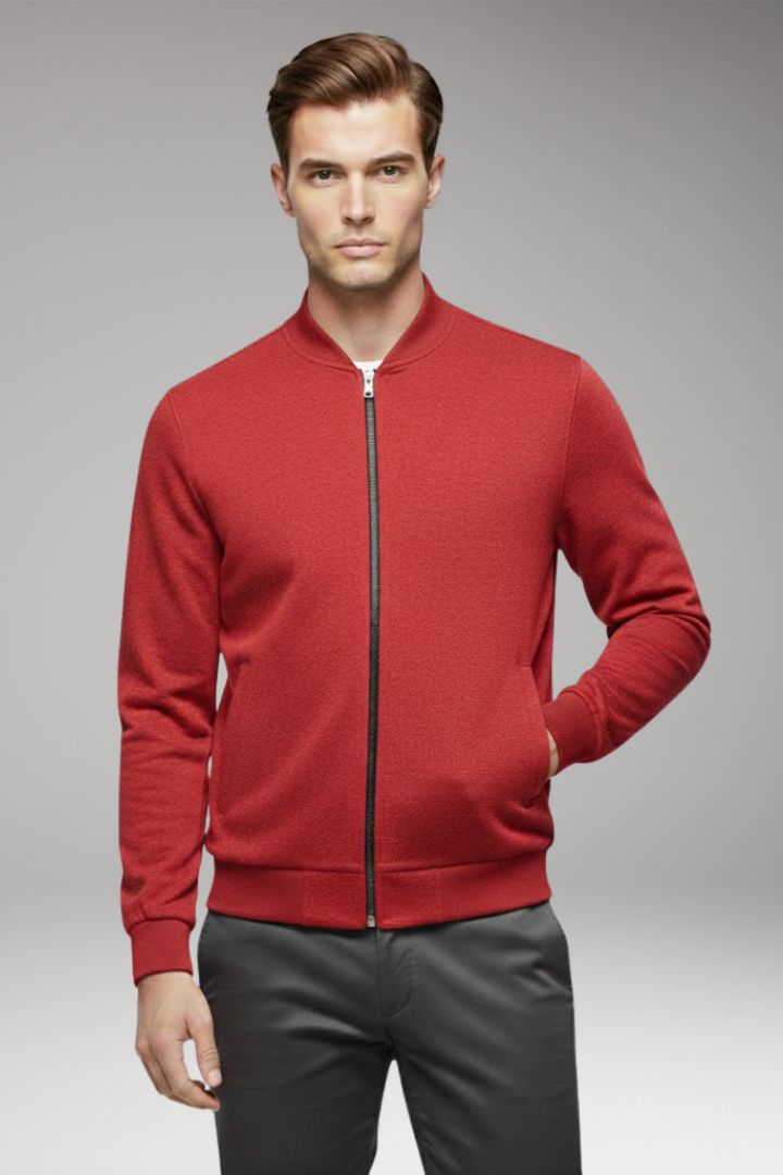 Men’s Bomber Jacket with High Closing Collar