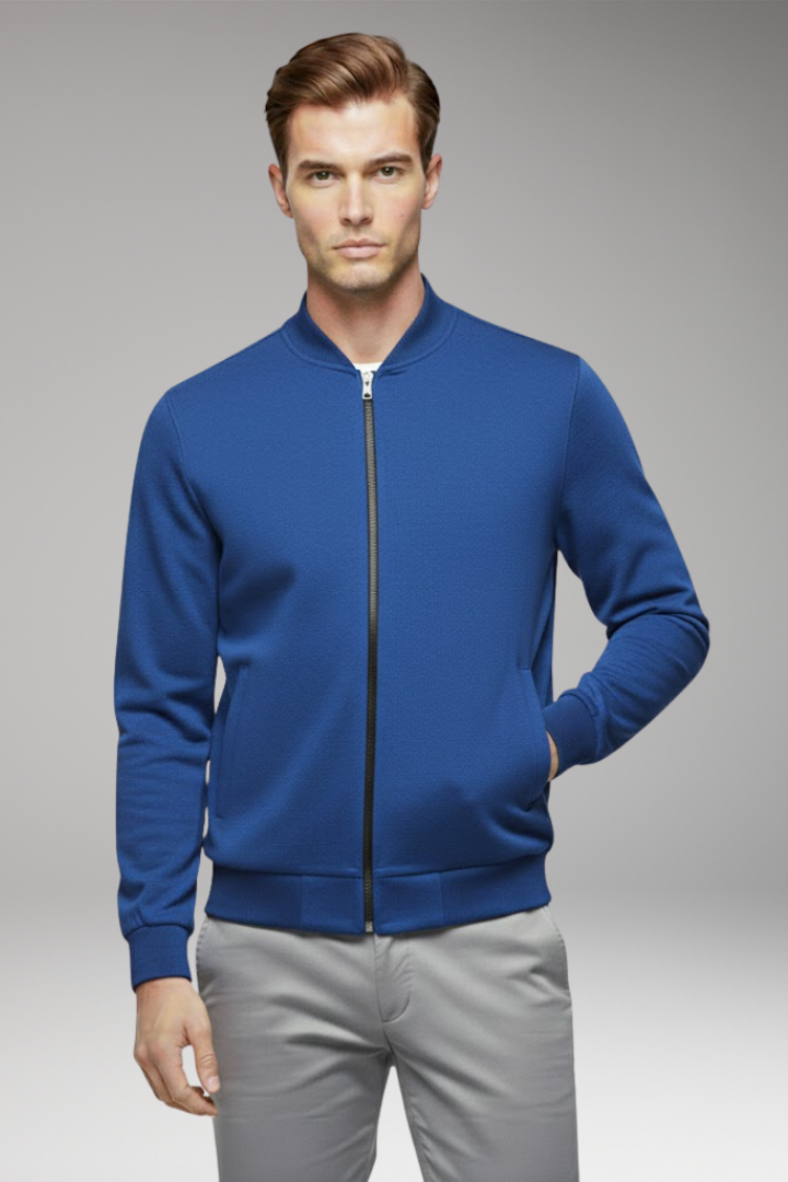 Men’s Bomber Jacket with High Closing Collar