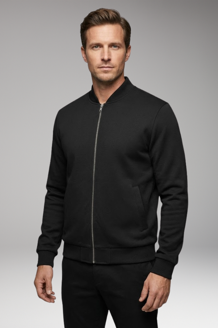 Men's Bomber Jacket with Modern Cut and Practical Pockets