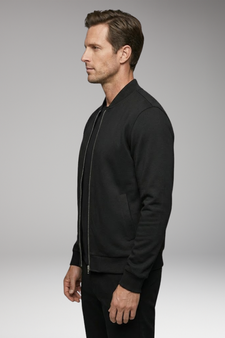 Men's Bomber Jacket with Modern Cut and Practical Pockets