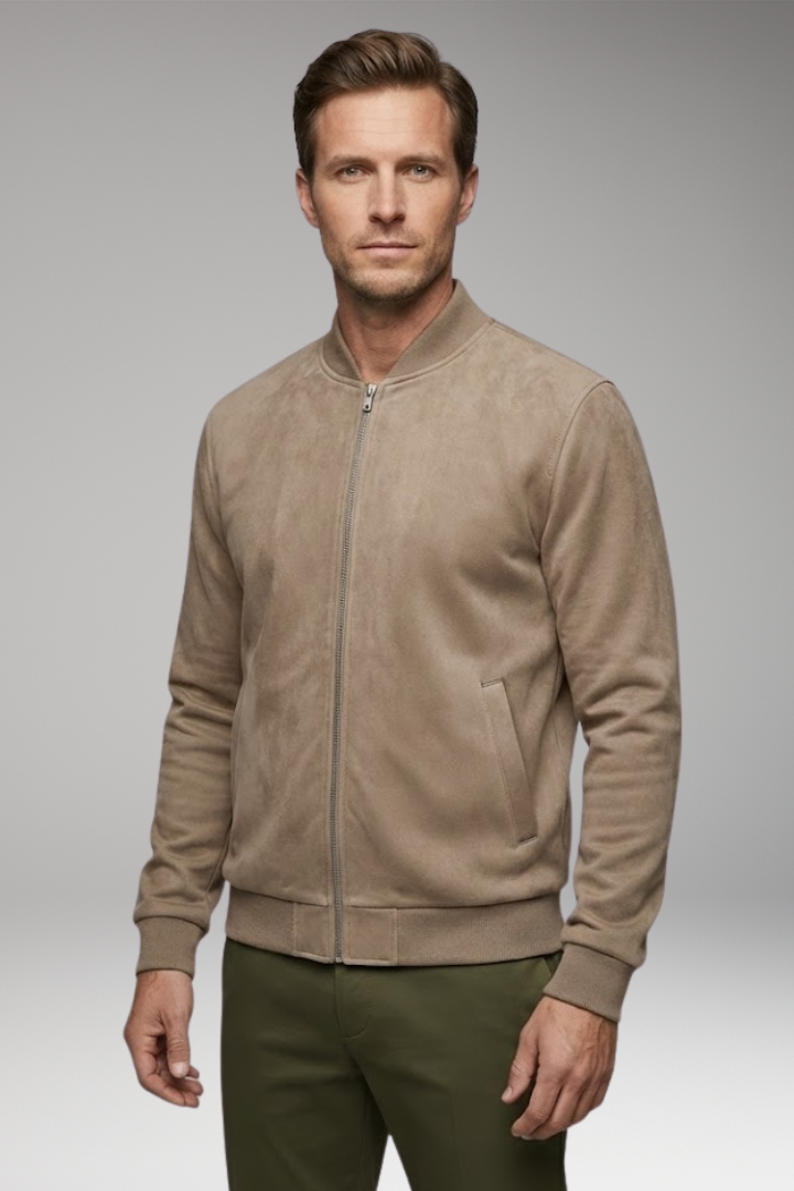 Men's Bomber Jacket with Modern Cut and Practical Pockets