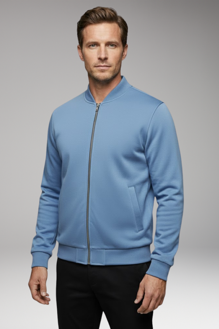 Men's Bomber Jacket with Modern Cut and Practical Pockets