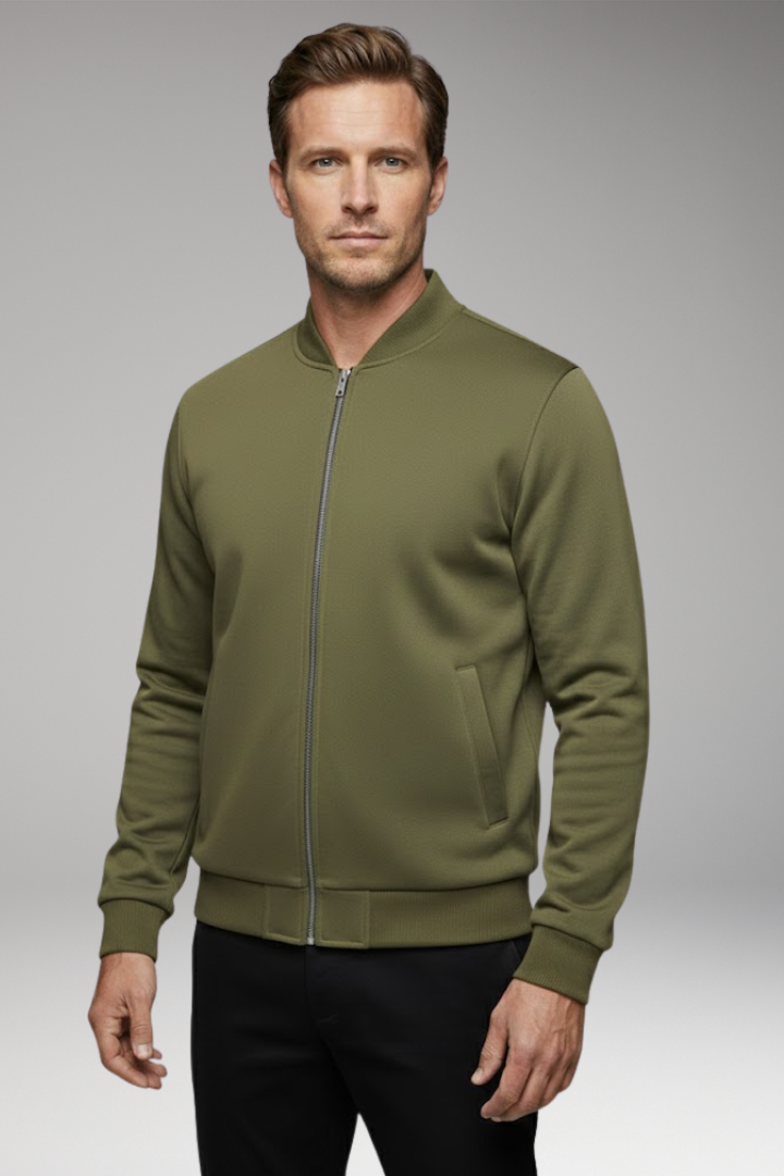 Men's Bomber Jacket with Modern Cut and Practical Pockets