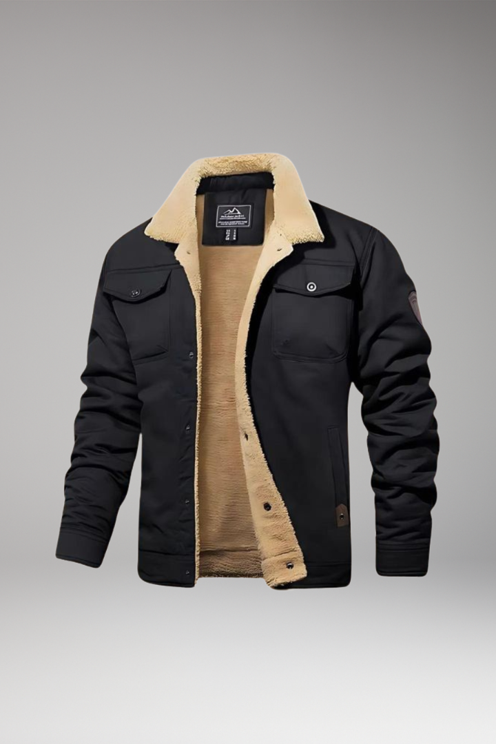 Men’s Bomber Jacket with Ribbed Cuffs and Pockets