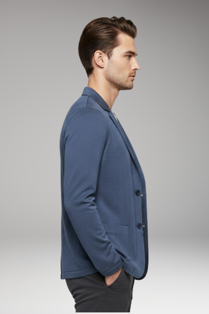 Men’s Cardigan Blazer with Notched Collar and Button Closure