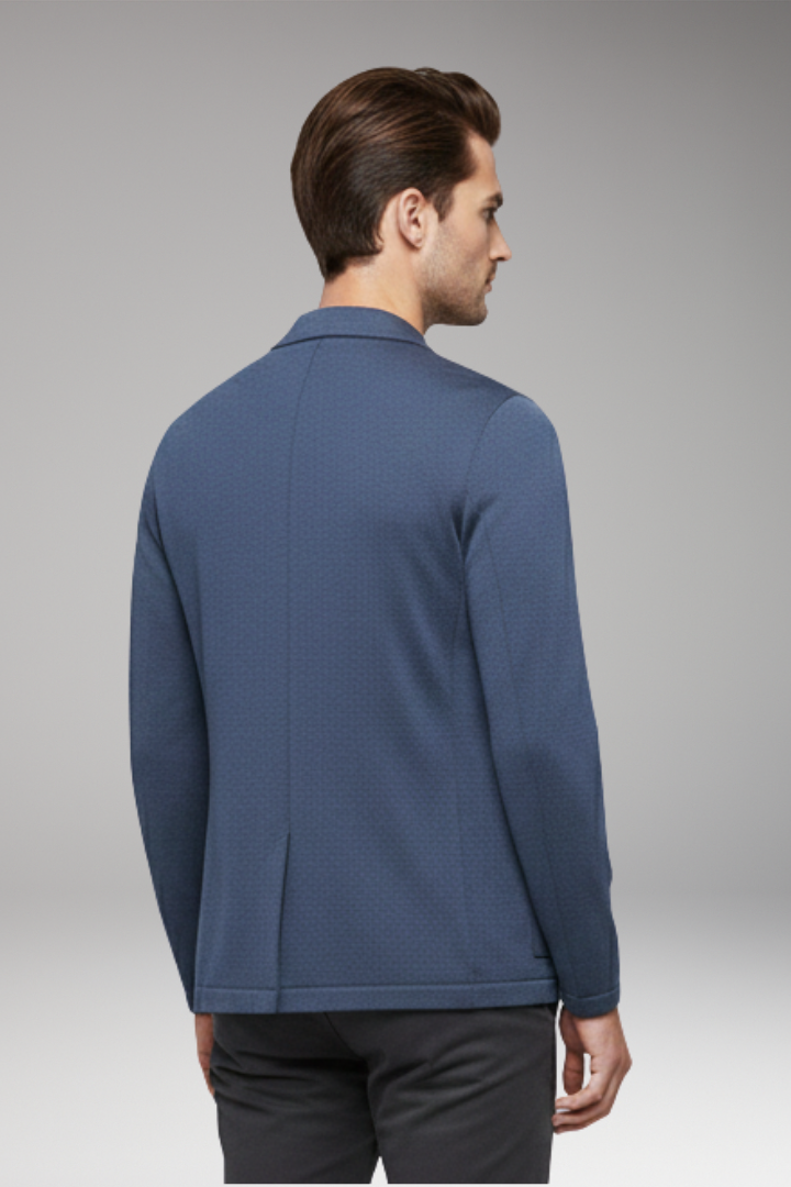 Men’s Cardigan Blazer with Notched Collar and Button Closure
