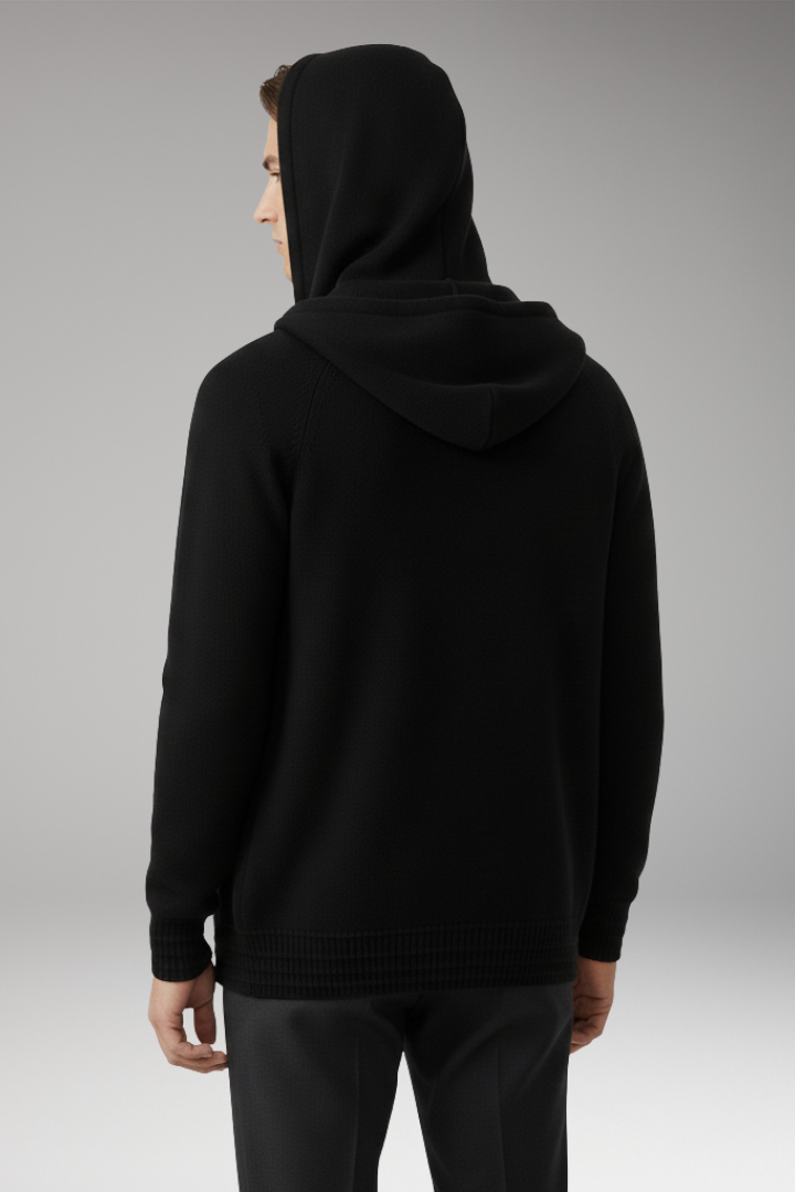 Men’s Cardigan Jacket with Hood and Full Sleeves