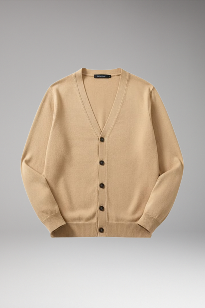 Men’s Cardigan with V-Neckline and Button Fastening