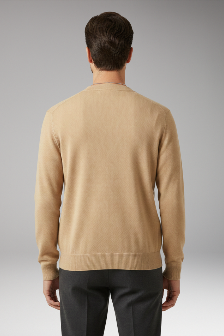 Men’s Cardigan with V-Neckline and Button Fastening