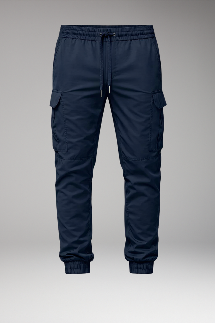 Men’s Cargo Jogger Trousers with Drawstring and Elasticated Hems